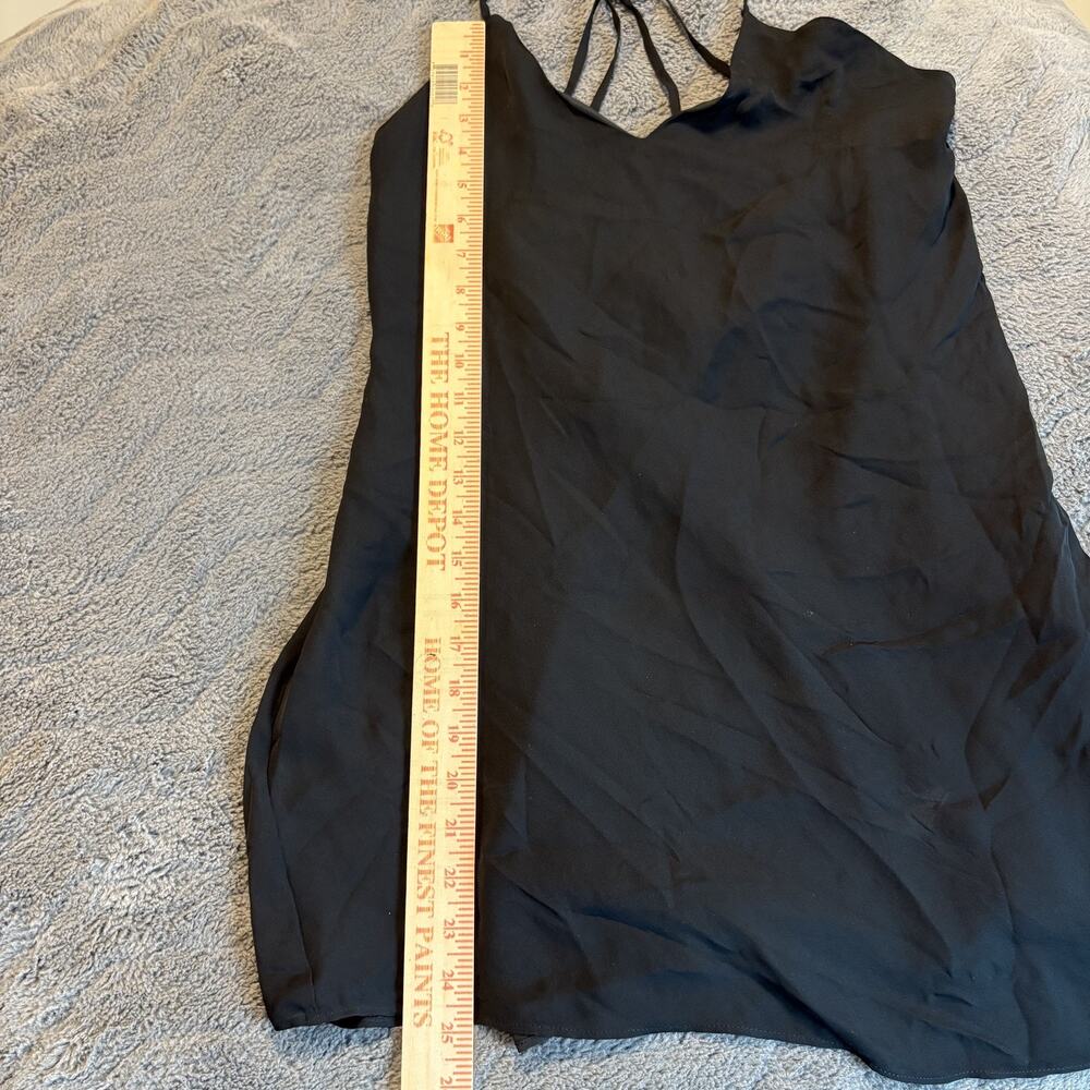 Alice + Olivia Women Cowl Neck Silk Mini Slip Dress Black Quiet Luxury NWT 0 - Picture 3 of 10